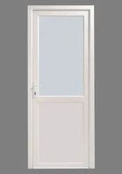 Color Coated White UPVC Bathroom Hinged Door Design Pattern Plain At