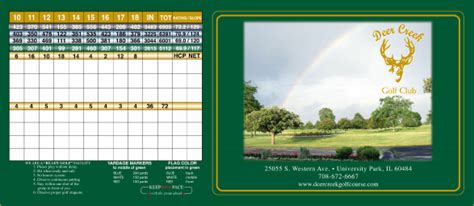 Scorecard - Deer Creek Golf Club