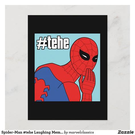 Spider Man Tehe Laughing Meme Graphic Postcard Zazzle Spiderman Animated Spider Memes