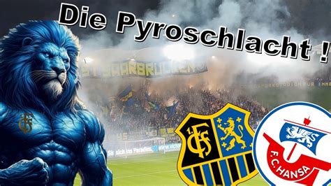 fc saarbruecken gegen hansa rostock die pyroschlacht