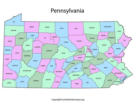 Pennsylvania County Map Map Of Pennsylvania Counties