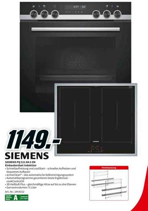 Siemens Pq 521 Da 0 Zm Einbauherdset Induktions Angebot bei Media Markt