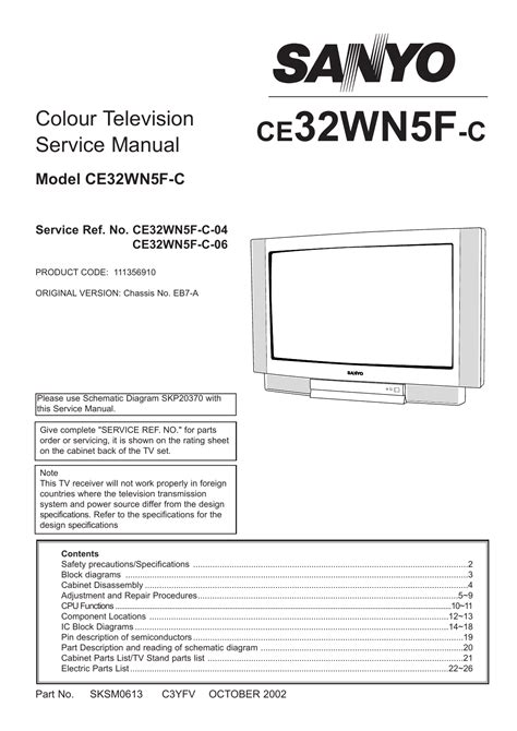 Sanyo Crt Tv Schematic Diagram - Circuit Diagram