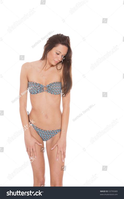 Sexy Bikini Model Over White Background Stock Photo Shutterstock