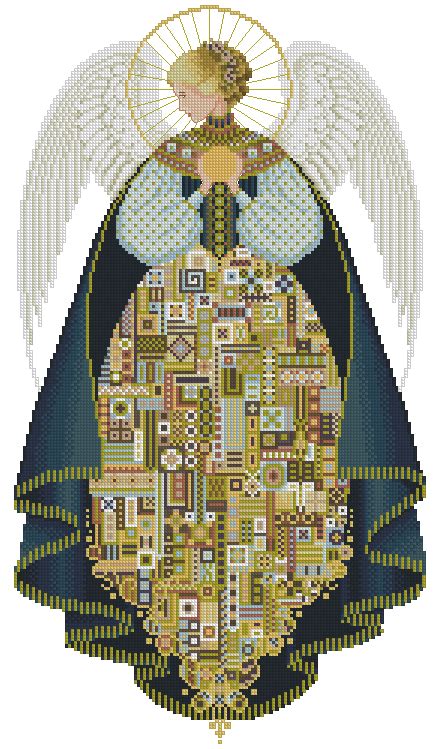 Ангел любви | Cross stitch tree, Celtic cross stitch, Christmas cross ...