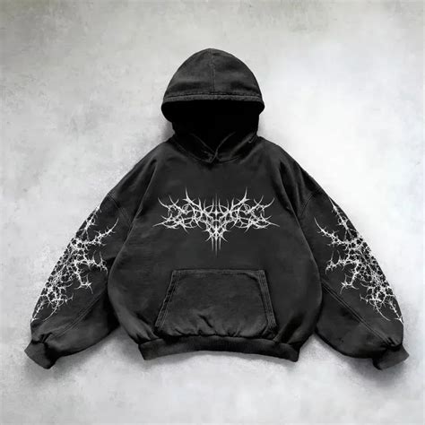 Ouzey Y2k New Retro Zipper Hoodies Harajuku Knitted Embroidered Hoodie