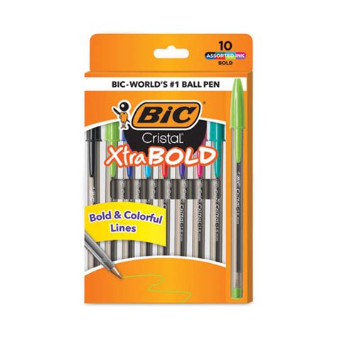 BIC Cristal Xtra Bold Ballpoint Stick Pens, Bold Point Mm, Fashion ...