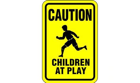 Caution Children Play w/ Symbol Sign - - TreeTop Products