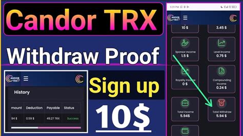 Candor TRX Withdraw Proof How To Withdraw Candor TRX Candor TRX