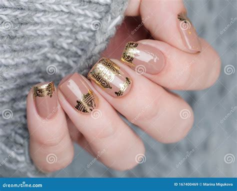 Nude Manicure In Pink Shades Stock Image Cartoondealer