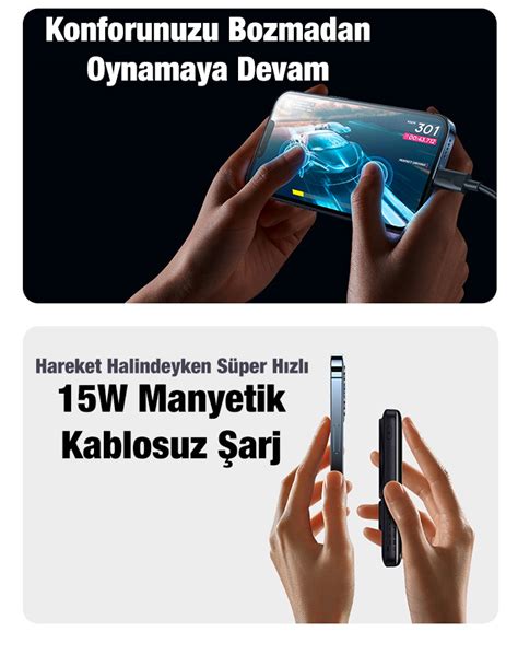 Baseus Standl W Mah Manyetik Kablosuz H Zl Arj Powerbank