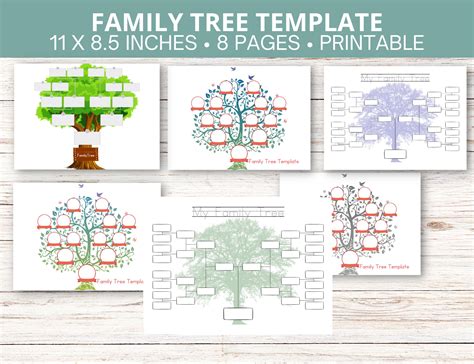 My Family Tree Template - Etsy