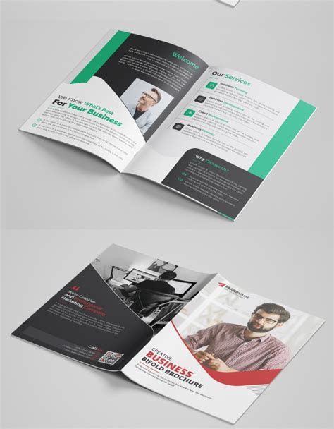 Modern Bi Fold Brochure Design Templates Entheosweb