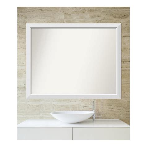 Amanti Art 35 In X 36 In Blanco White Wood Framed Mirror Dsw3309290