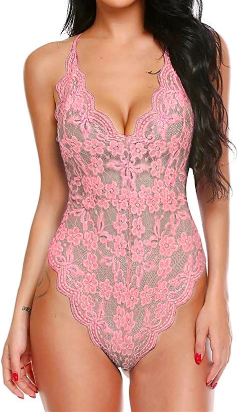 Amazon Womens Sexy Snap Crotch Lingerie Bodysuit For Sex Naughty
