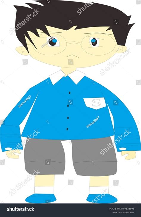 Vector Cartoon Child Dressed School Uniform Stock Vector (Royalty Free ...