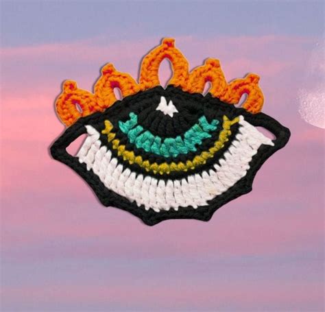 Third Eye Crochet Applique Pattern Pdf English Written Pattern Etsy