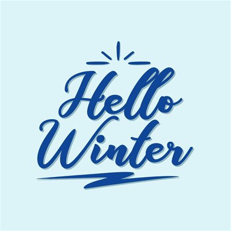 Hallo Winter Schriftzug Design Premium Vektor