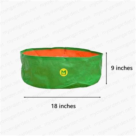 Hdpe Grow Bag 18x9 Inch Green 200 Gsm 40l Capacity For Myowngarden At