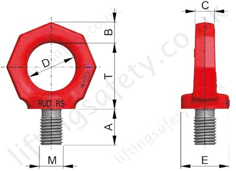 Rud Rs Grade 8 Eye Bolt Non Swivel Liftingsafety