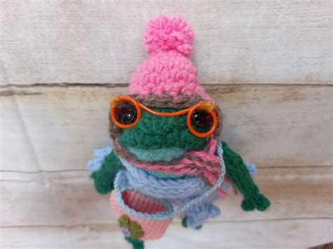 Poseable Knitted Frog Doll With Accessories Unique Art Etsy