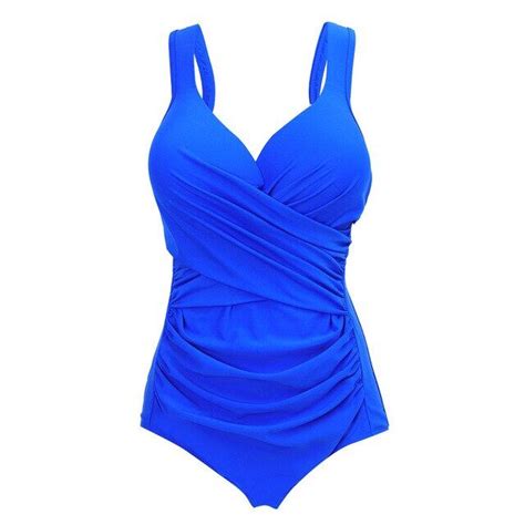 Women Push Up Swimwear One Piece Swimsuit Plus Larges Big Size Solid Black Blue Red Bathing