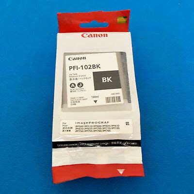 Canon PFI 102BK Black Ink IPF500 IPF510 IPF600 IPF610 IPF700 IPF710