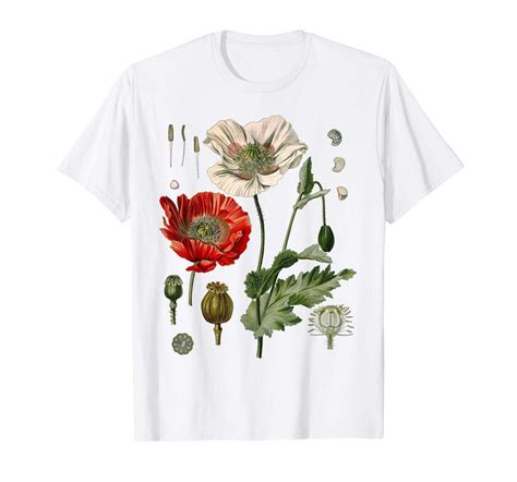 Red Poppy Flower Botanical Poppies Red Poppy Shirt Tank Top Etsy