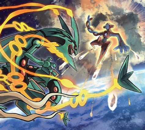 Download Pokemon Battle Deoxys Vs Rayquaza Wallpaper