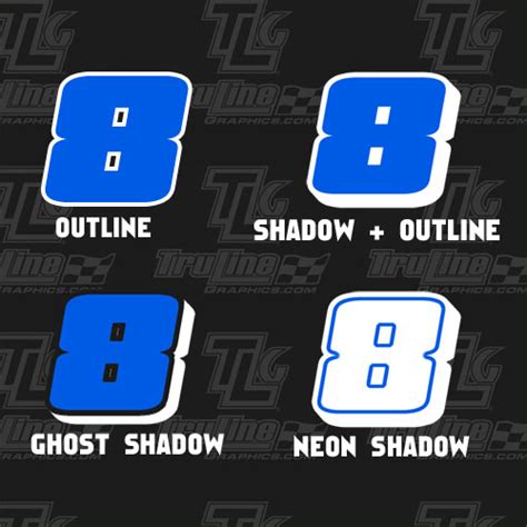 Race Car Numbers 2 Color Vinyl Number Kit Truline Graphics Rc