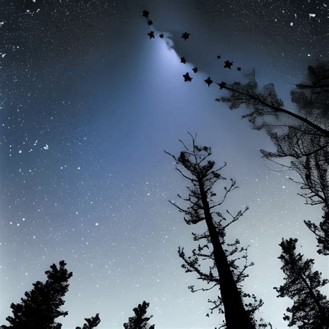 Treetop Night Sky Stars Forest · Creative Fabrica