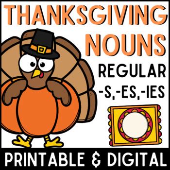 Thanksgiving Plural Nouns Adding S Es Ies By The English Labo