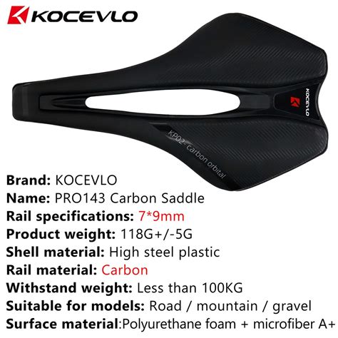 Kocevlo Carbon Fiber Bicycle Saddle Road Mtb Bike Seat Pu Leather