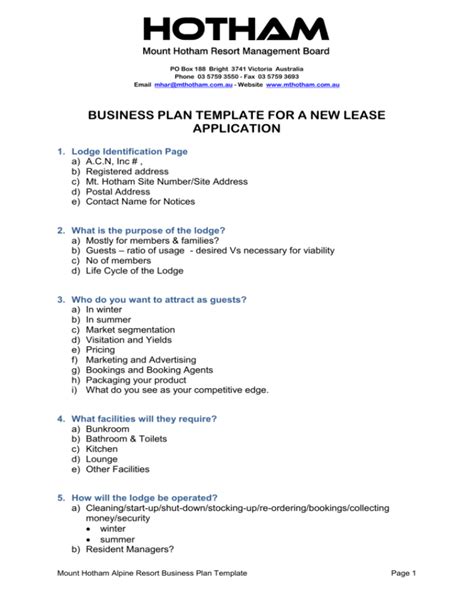 Business Plan Template