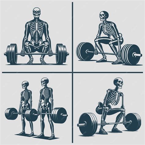 Premium Vector Skeleton Deadlift Vector Silhouette Svg Bundle File