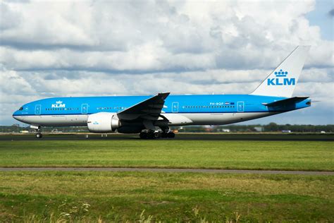 KLM Boeing 777-200 PH-BQP passenger plane departure at Amsterdam