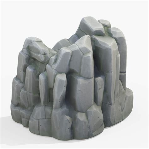 Stylized Rock Stone Cliff D Model By Zames D