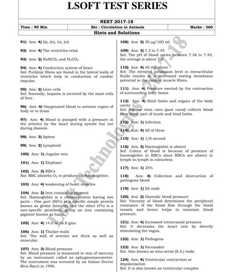 Neet 2018 Biology Postal Test Series Includes 30 Question Papers