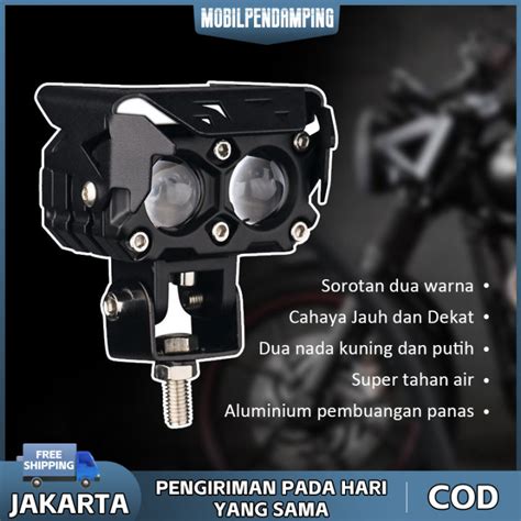 Lampu Tembak Laser Led SQL 2 Mata Putih Kuning CR7 Lampu Tembak LED