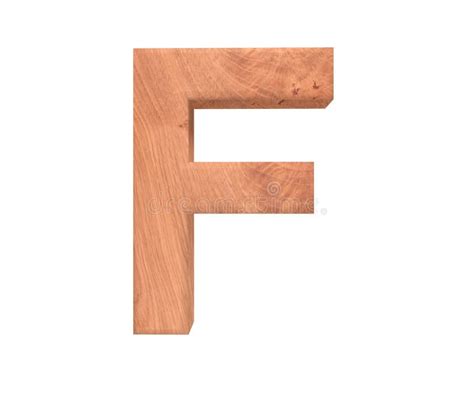 3d Decorative Wood Alphabet Capital Letter F Stock Illustration