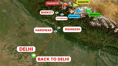 Char Dham Yatra Route Map Road Route With Distances