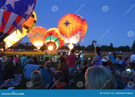 Jets Firing Field Hot Air Balloons Boise Idaho Editorial Photo