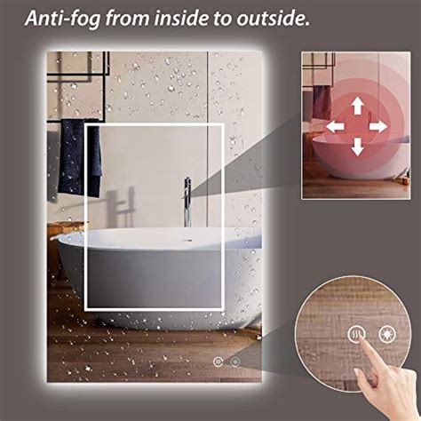 Tokeshimi 24 X 36 Inch Backlit Led Mirror Bathroom For Vanity Anti Fog Bathroom Mirror With