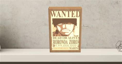 Roronoa Zoro Wanted Poster Lithophane By Efy Download Free Stl Model