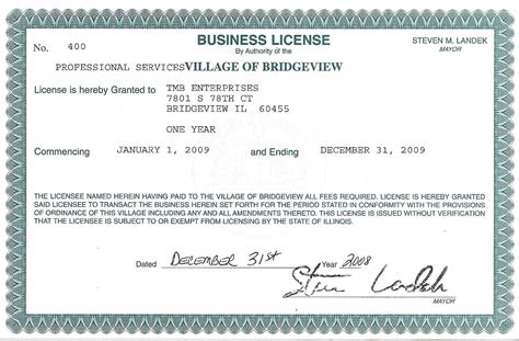 Business License Template