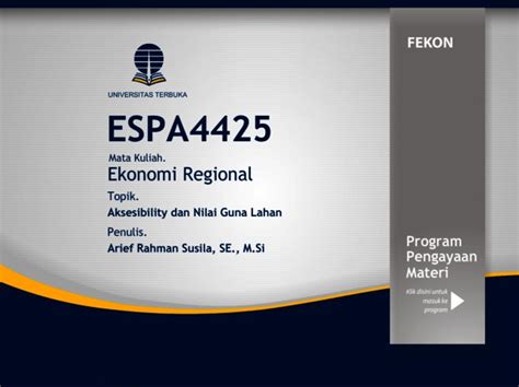 Espa Ekonomi Regional Universitas Terbuka Repository