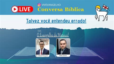 Conversa B Blica Talvez Voc Entendeu Errado Livro De Mateus Pr