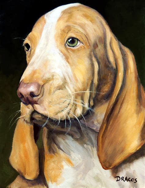 Basset Hound Puppy Painting By Dottie Dracos Pixels