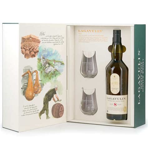 Lagavulin 8 Yo Single Malt Whisky 43 With 2 Glasses Lagavulin