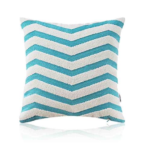 Housse De Coussin En Coton Broderie Vague X Cm Pour Canap Sofa